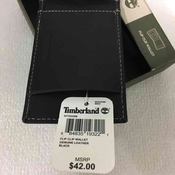 Timberland Flip Clip Mens Leather Wallet Black - Picture 4 of 4